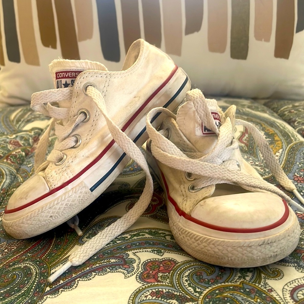 Baby’s first kicks. Converse all star size 7t.
